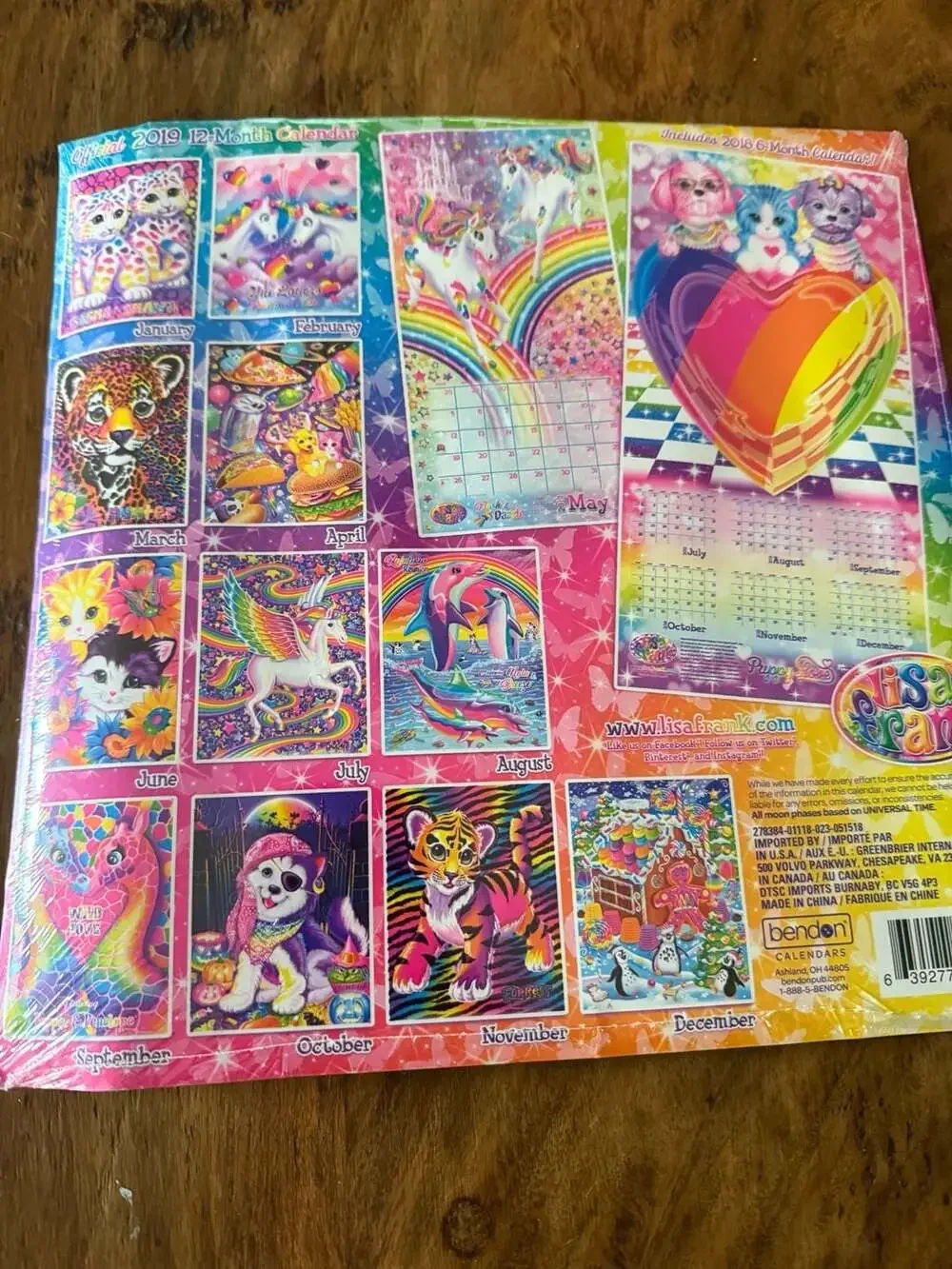 Lisa Frank Official 2019 12-Month Wall Calendar